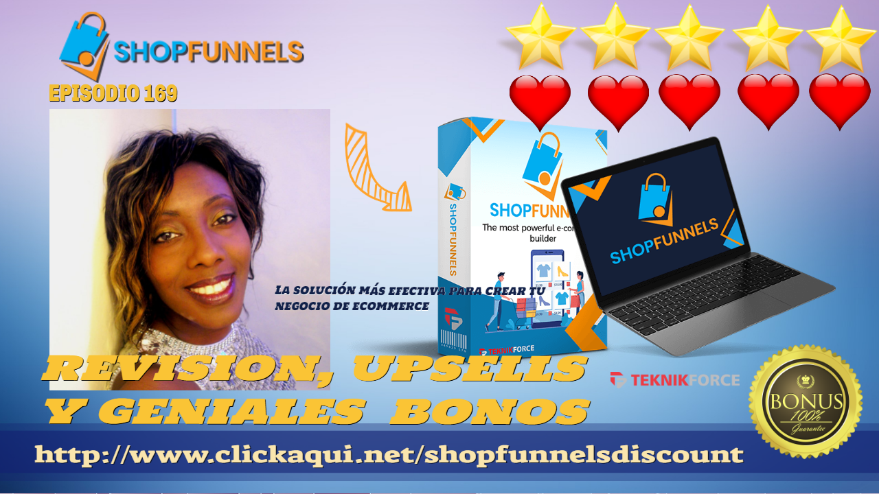 SHOPFUNNELS. REVIEW Y BONOS. CREA FANTASTICAS TIENDAS DE ECOMMERCE✨✨⭐️⭐️⭐️⭐️